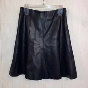 Black Leather Flair Skirt